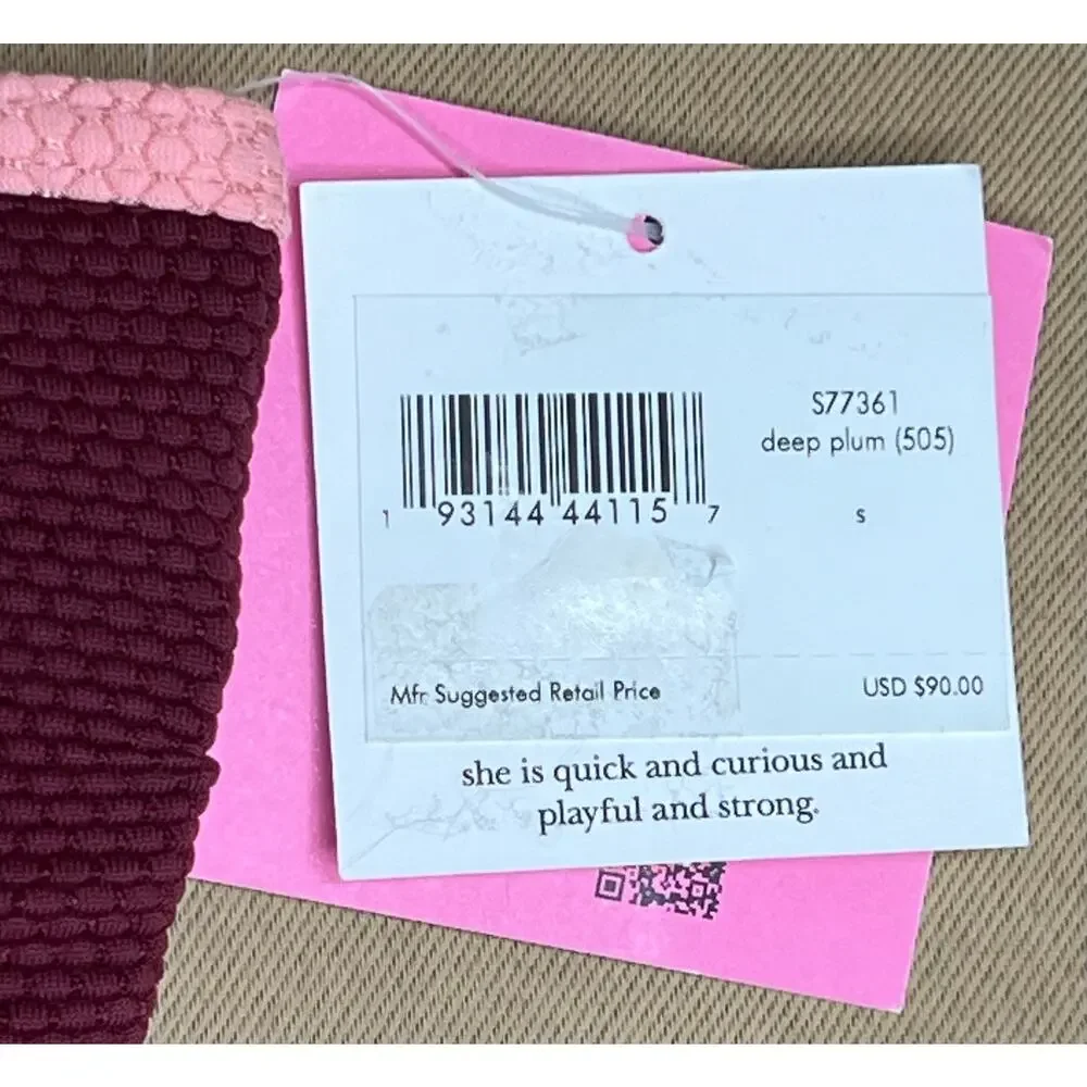 Kate Spade Pique Texture Contrast Bandeau Bikini Top S NWT